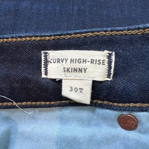 Madewell Women’s Curvy High Rise Skinny Tall Denim Jeans 30 Tall - Picture 8 of 9